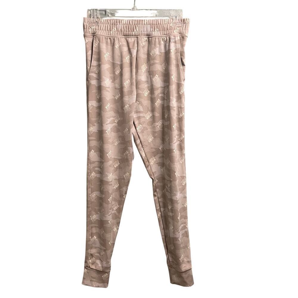 Pink Active Camo Logo Joggers Size Small Pull On Athleisure Athletic Leggings